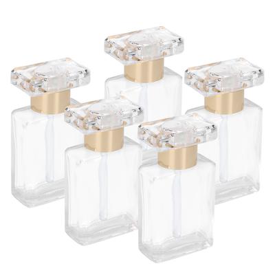 5 adet Şeffaf Cam Boş Uçucu Yağ Şişesi Seyahat Taşınabilir Yeniden Doldurulabilir Parfüm ŞişesiAltın