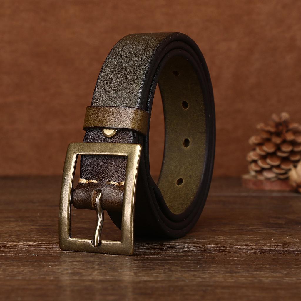 Light Luxury Belt Women's Leather First Layer Retro Fashion Jeans Belt