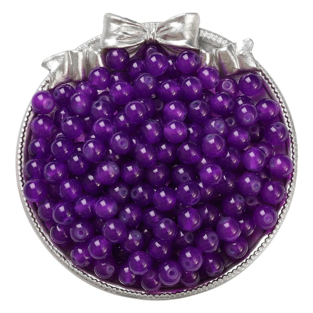 50-135 szt. Kryształowych szklanych koralików, galaretkowych, jednolitych kolorowych, imitujących kamień jadeitu, luźne koraliki dystansowe do wyrobu biżuterii