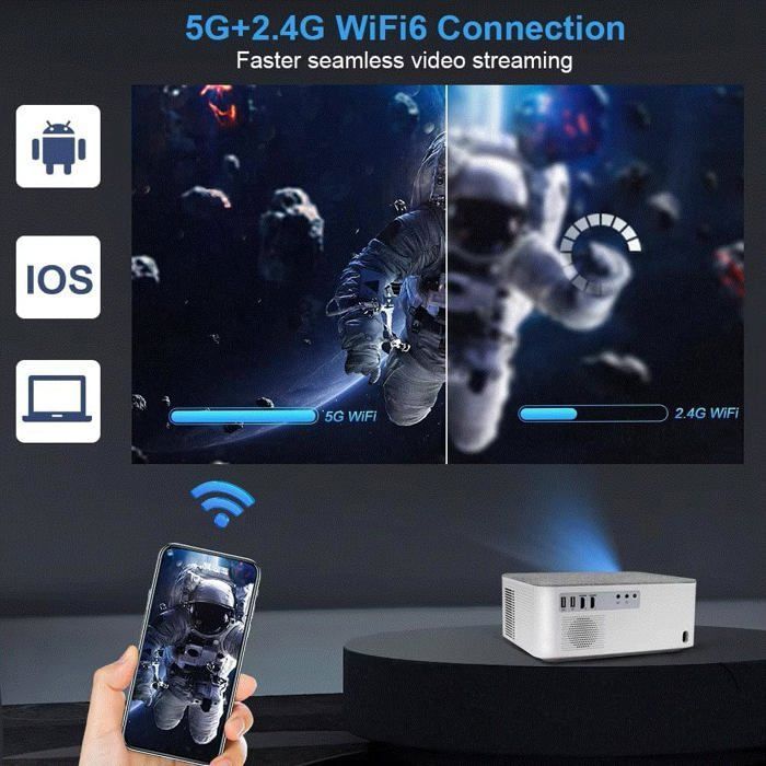 Vidéoprojecteur TD92Pro - Full HD 1080P - WiFi 5G - Luminosité 12000 lumens
