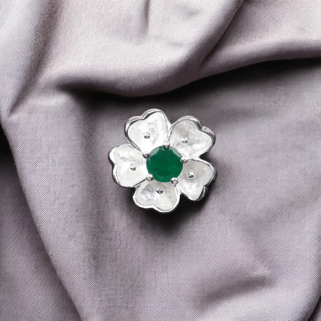 Natural Green Onyx Gemstone 925Sterling Silver Jewelry Wedding Ring Gift For Her CZR-1-4