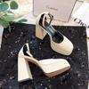 Elegant High Heels Shoes Female 2025 Sexy Ankle Straps Black White Women's Heeled Platform Party Shoe Dress Pumps Ladies