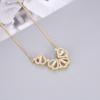 Love Necklace Hearts Lucky Four Leaf Clover Necklace Clavicle Pendant for Grils