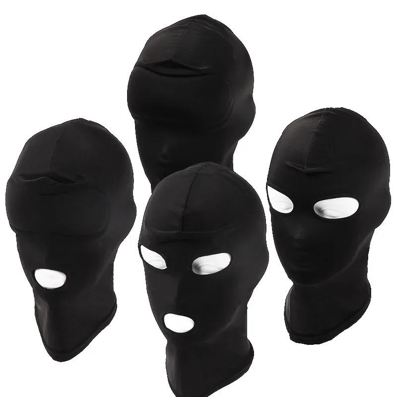 Neuankömmling 1/2/3 Loch Herren Damen Erwachsene Spandex Sturmhaube Offener Mund Gesicht Auge Kopf Maske Kostüm Sklavenspiel Rollenspiel