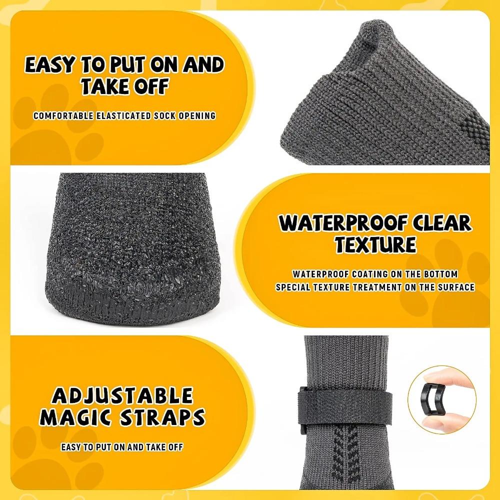 4pcs Waterproof Pet Socks Shoes Anti-dirty Dog Paw Protector Soft Dog Shoes Puppy