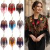 110x110cm Russian Square Scarf Fringed Design Ethnic Shawl Fashion Floral Print Scarf