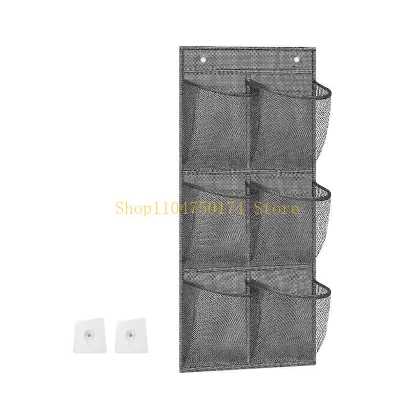6 Grids Hanging Organizers Bathroom Storage Hanging Organizers With 6 Breathable Pockets For Towels And Toiletries top sale