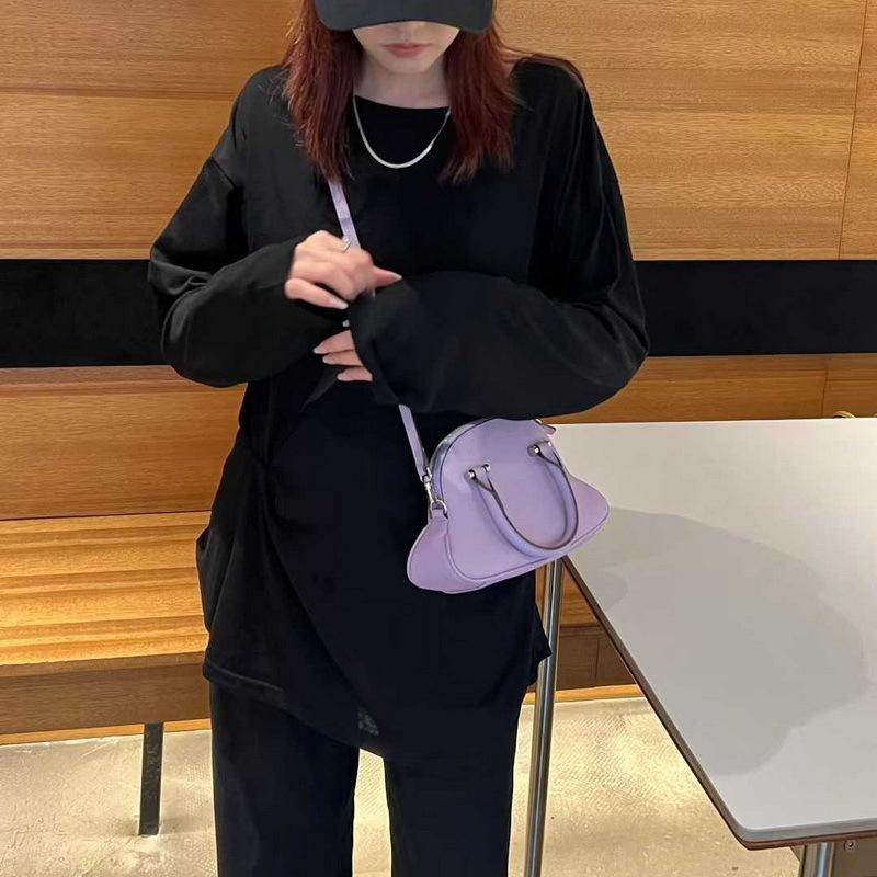 2025 Neue Leder-Damentasche erste Schicht Rindsleder kleine Bauchtasche Mini kleine Muscheltasche grenzüberschreitende Umhängetasche Crossbody-Tasche