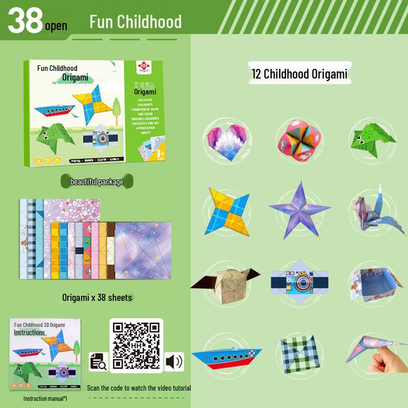 3D Colorful Origami Paper Airplane Kit: DIY Tutorial for Kids