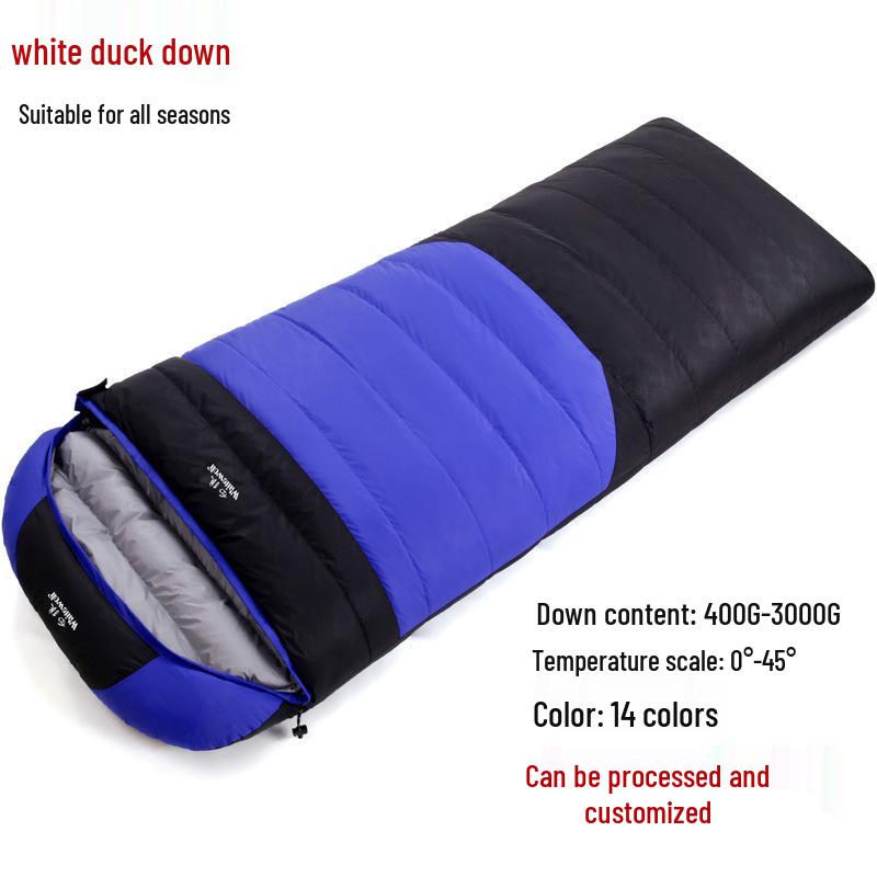 Thickened Winter Down Sleeping Bag - Cold-Proof, Envelope Style for Outdoor Camping & Travel