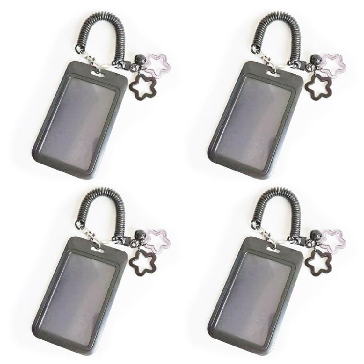 Pack of 4pcs Star Shaped Keychain Card Pocket Secure Lock Lightweight Portable Multiple Colors Plastic Construction