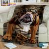 Cartoon French Pit Bull Dog Pet 3D Blanket,Soft Throw Blanket for Home Bedroom Bed Sofa Picnic Travel Office Cover Blanket Kids