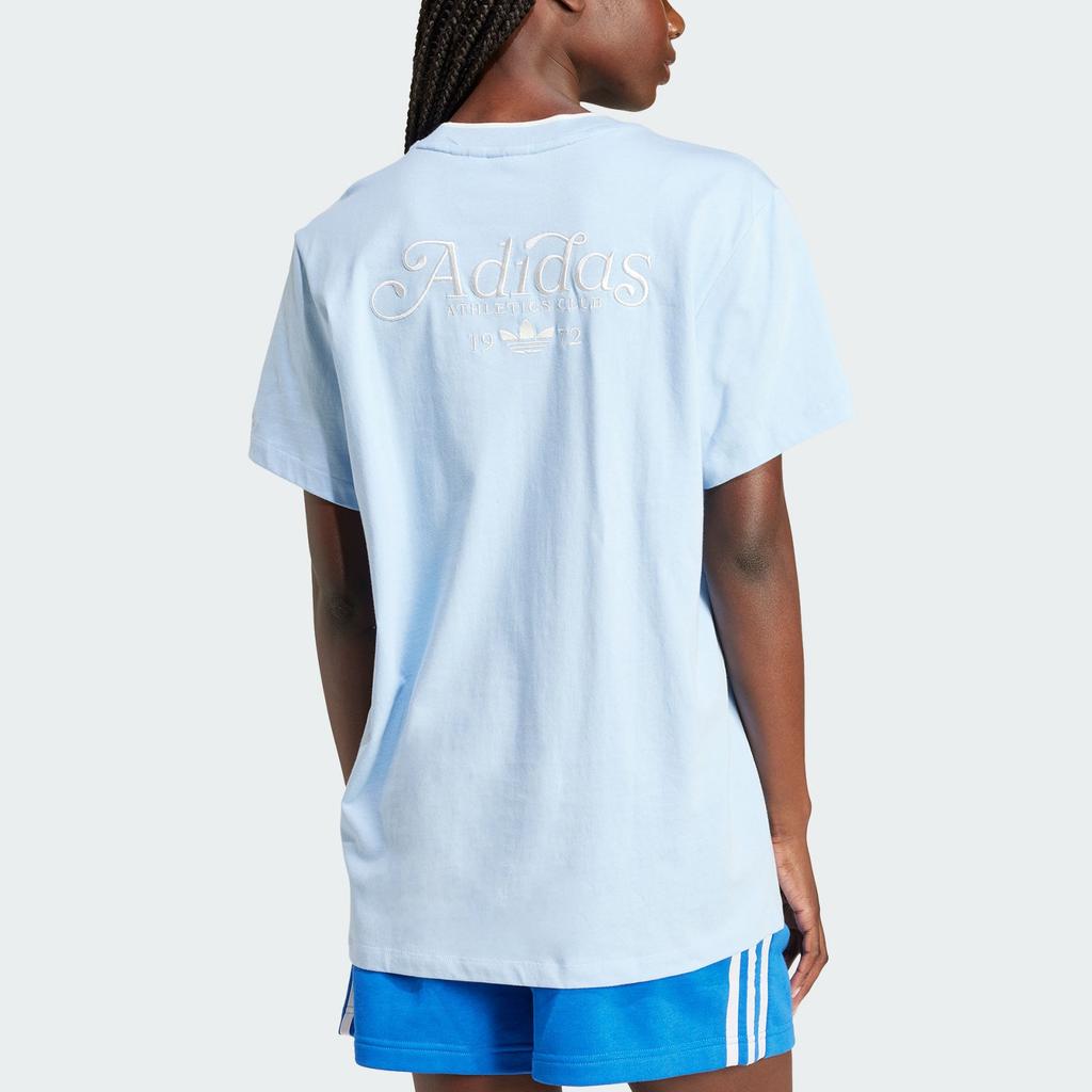 Adidas Originals Graphic Loose T-Shirt Women Tops Pink Blue IZ0107