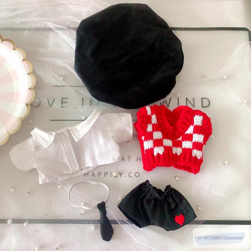 20CM idol Star EXO Doll Dolls Clothes Knitted Sweater necktie pants shoes Vest Fisherman beret hat dolls Accessories toys Gift