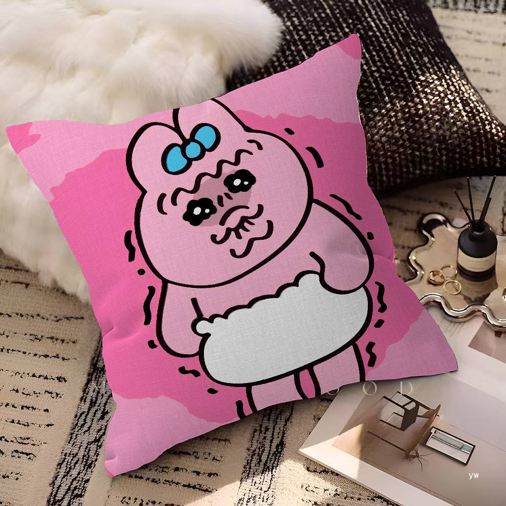 Cute Rabbit Print Pillow Cover, Durable & Machine Washable, Bedroom Decorative Cushion Cover
