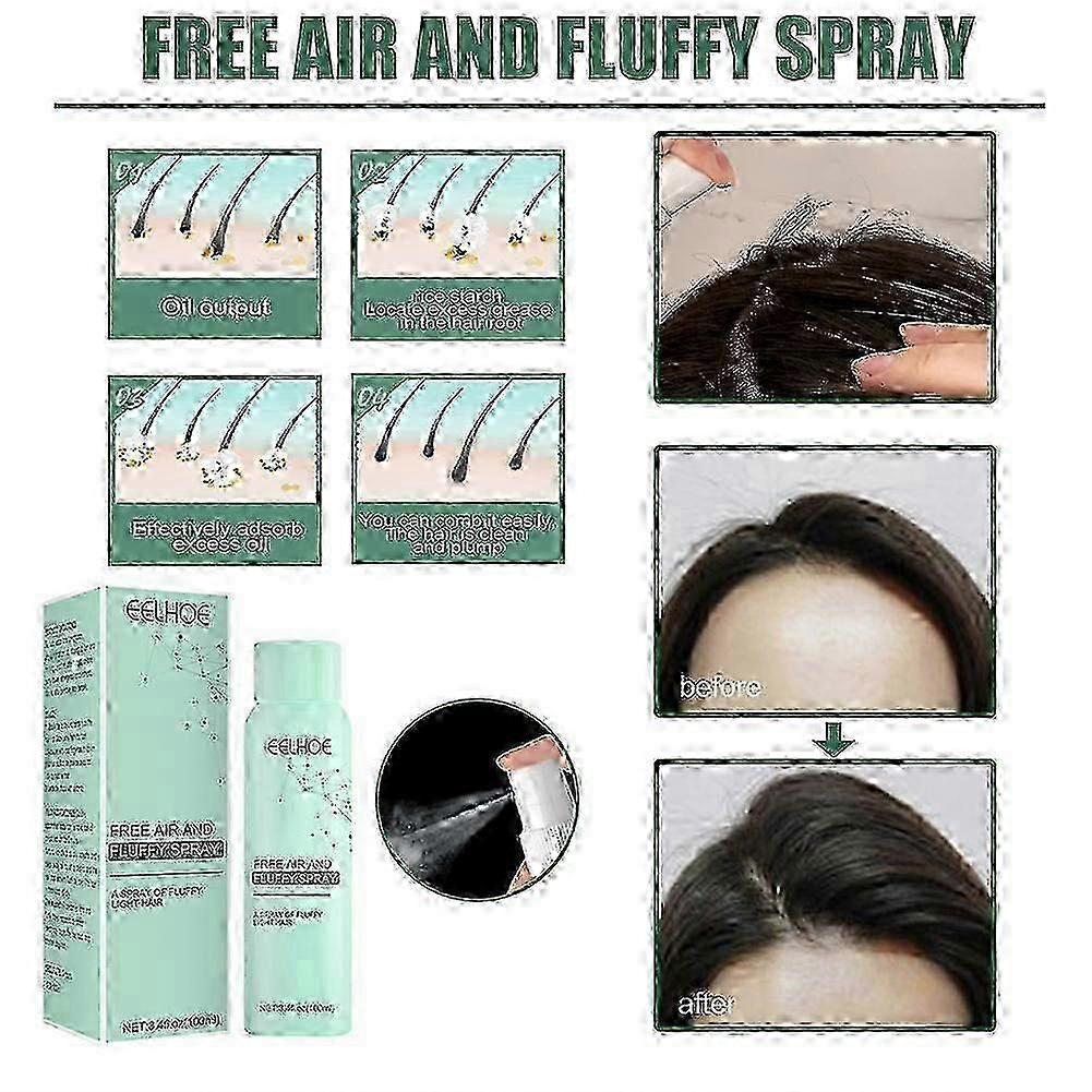 Dry hair spray2Pcs Professional Oil Control No-wash Hair Fluffy Spray Lazy Hair