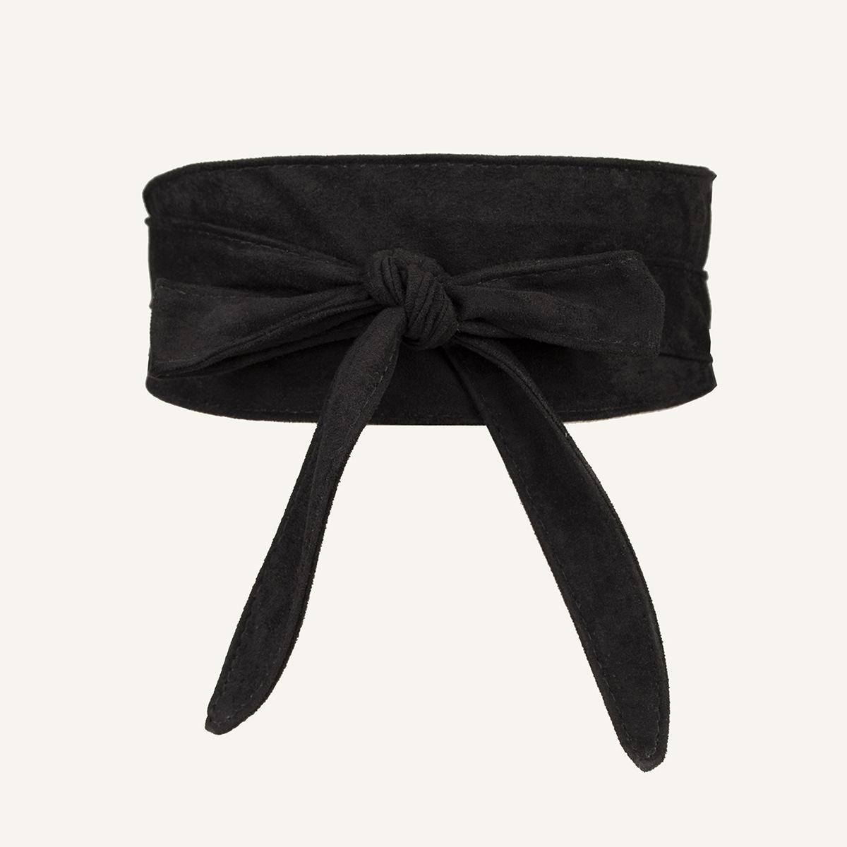 

The New Deerskin Suede Bow Waist Belt Is A Versatile Choice for Ladies and Comes with A Suede Ribbon for Autumn and Winter