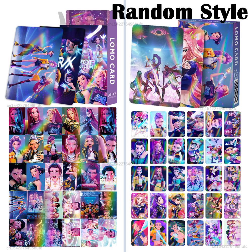 92/30PCS Kpop Demon Hunters Laser Card Anime Collectible Cards for Boys Girls Fashion LOMO Small Cards for Fans Birthday Gifts