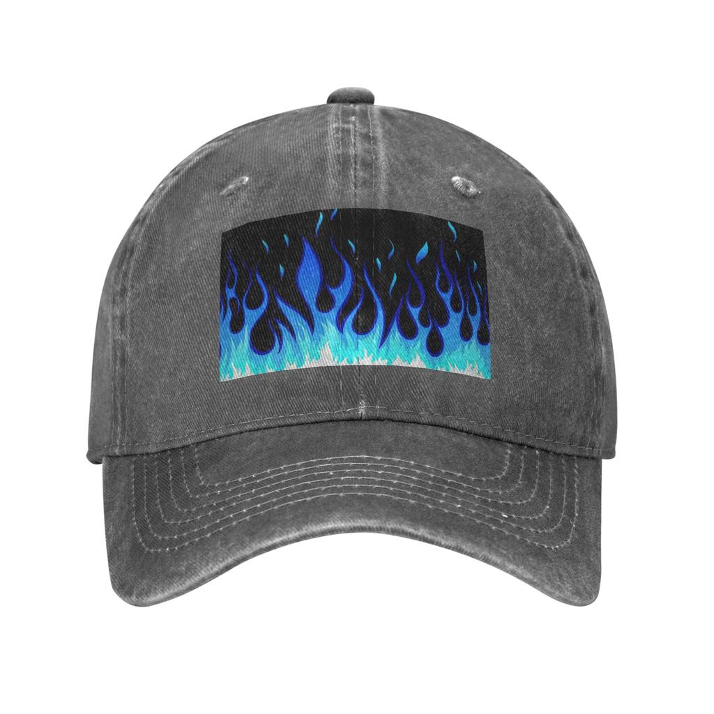 Big Fire Flames Burning Flame Baseball Caps Washed Denim Hats Adjustable Casquette Sports Baseball Cowboy Hat for Unisex Women