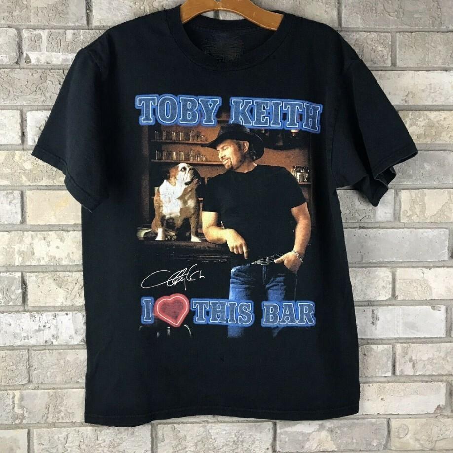 Vintage Toby Keith I Love This Bar Cotton Black Full Size Unisex Shirt AA1497 XXL