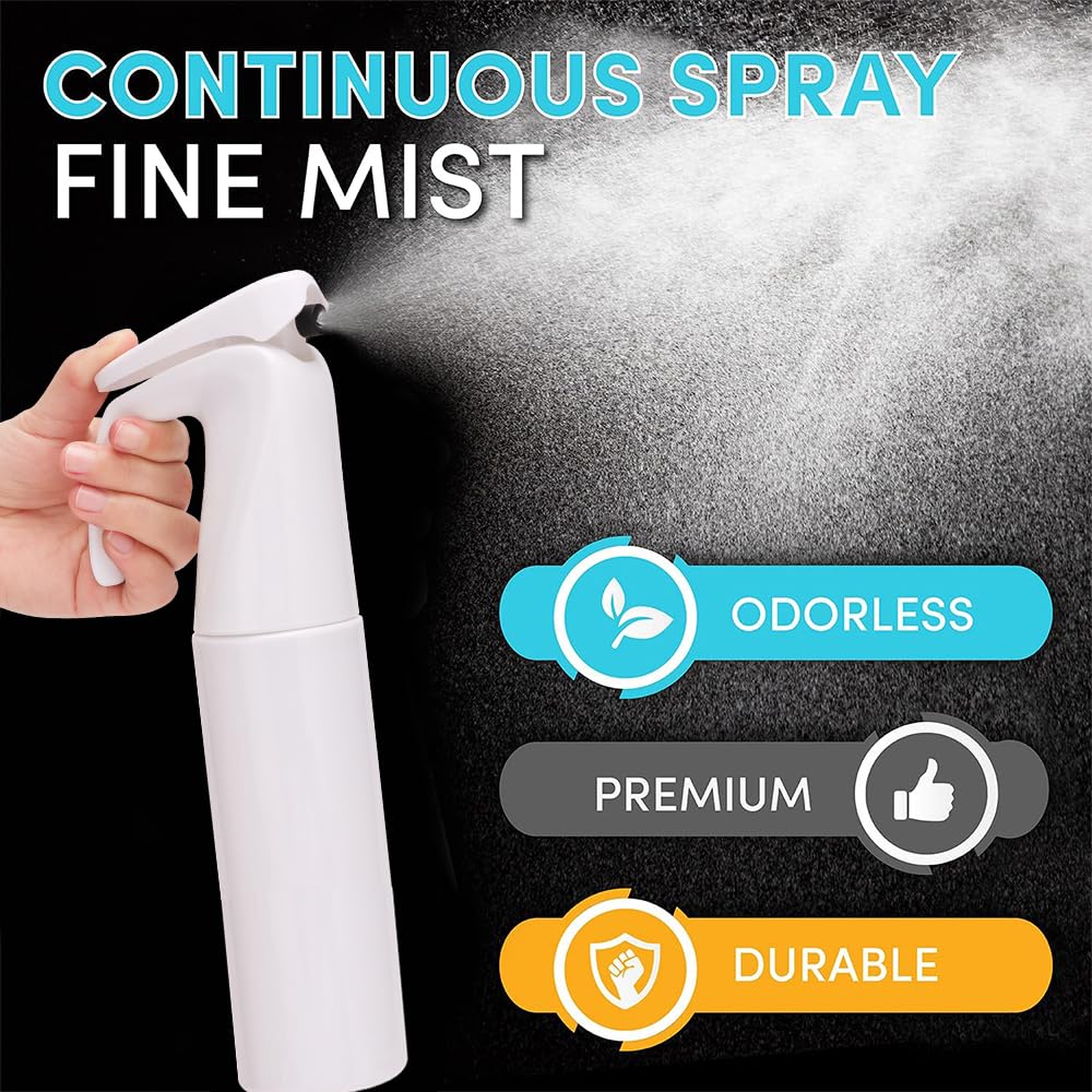 

2pcs 300ml Continuous Spray Bottle Hairstyling Mist Ultra Haircut Fine Mist Water Can Refillable Barber Bottles Styling Tools