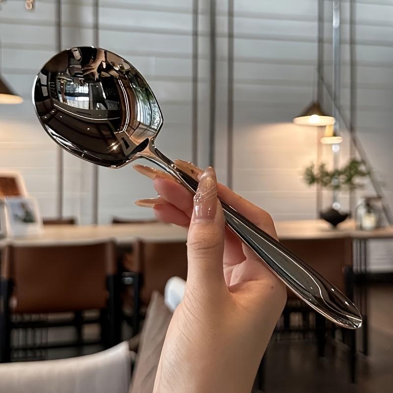 Extra Large Stainless Steel Long Handle Serving Spoons - Durable and Thickened Design, Suitable for Use In Homes, Hotels, Canteens