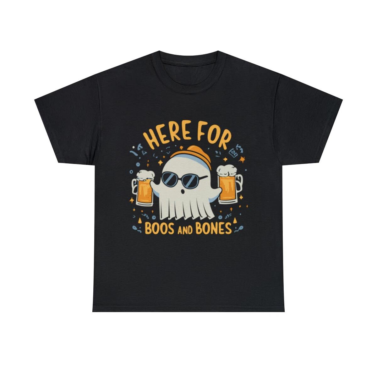 

Here For Boos And Bones Halloween Graphic Tee Shirt, S-5XL S