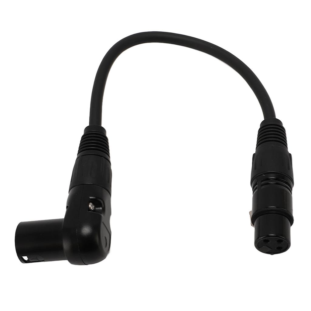 XLR Microphone Extension Cable Adapter 90 Degree XLR Male to Female 3 Pin Mic Cord for Speakers Stud