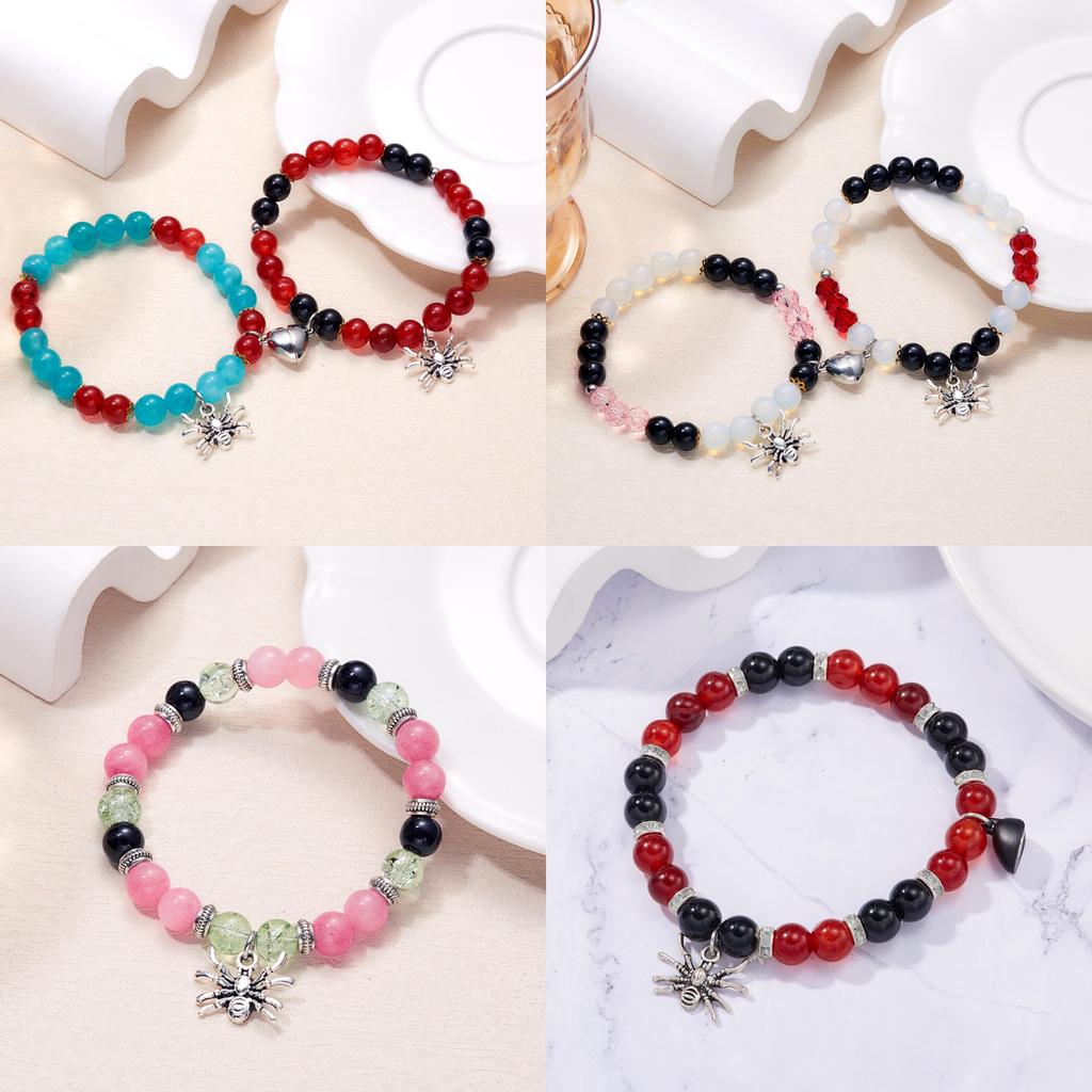 Halloween Spider Heart Magnetic Adjustable Bracelet For Women Gift