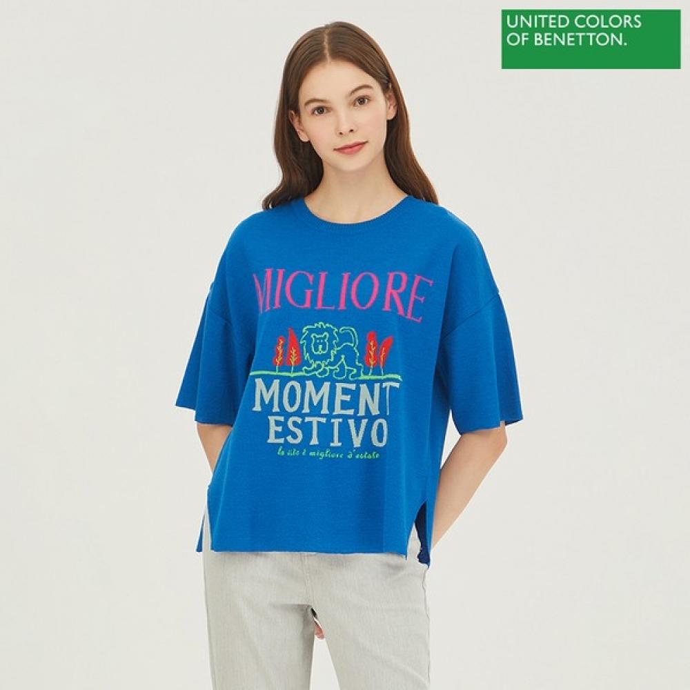 

Benetton Benetton Lion Intarsia Knit Bakpa1441 Bl Blue/OS