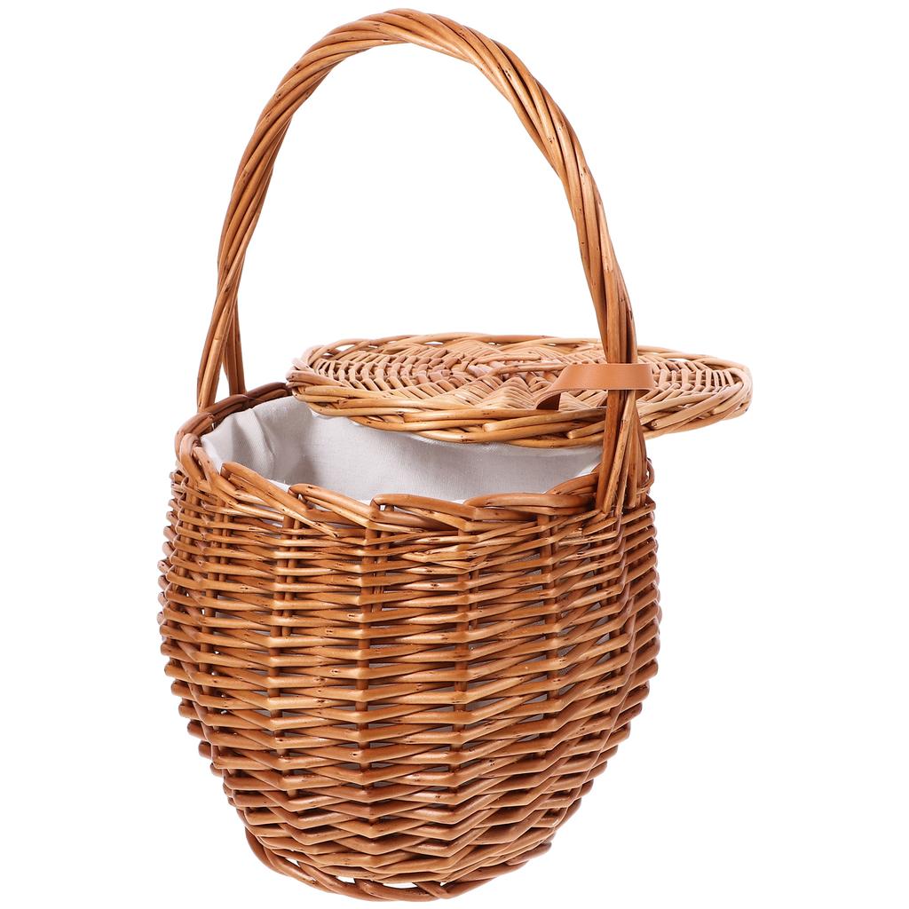 Wicker Picnic Basket Daily Supplies Multi-function Storage Woven Flower Portable Baskets Decorative Multipurpose Floral