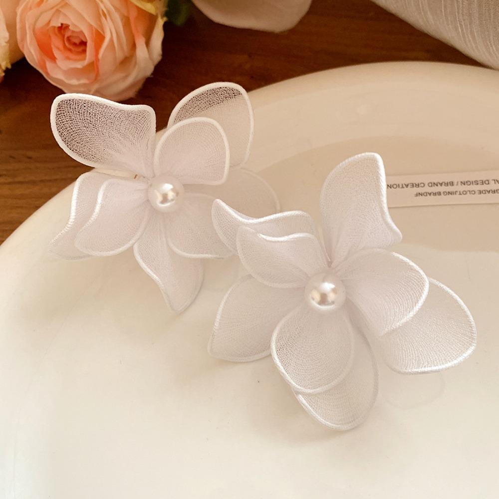 Big Floral Iron Mesh Flower Earrings Iron Wire Ladies Stud Earrings  Daily Wear