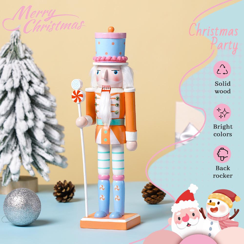 30CM Nutcracker soldier puppet candy series combination wooden craft Christmas tree pendant family festival decoration gift