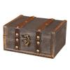 Vintage Gray Distressed Wooden Box with Combination Lock for Jewelry and Document Storage