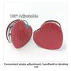 with Magnifying Heart Shaped Compact Mirror Portable Vanity Mirrors Fashion Pink Mirror  for Girls