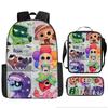 Dandy'S World Student School Bag Dandy'S World Cartoon Cute Backpack Three-Piece Set Satchel Bag Pencil Case