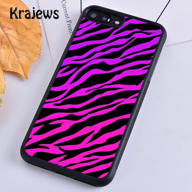 Krajews Zebra Print Blue Snap On Soft Phone Case Cover For iPhone 14 5 6s 7 8 plus X XR XS 11 12 13 pro max Samsung S21 S22ultra