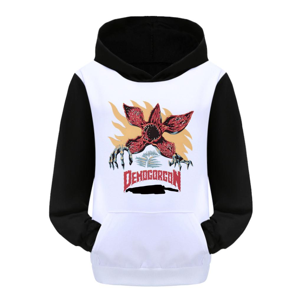 5385 Kinder Jungen Mädchen Stranger Aufdruck Lässiger Langarm-Hoodie Top