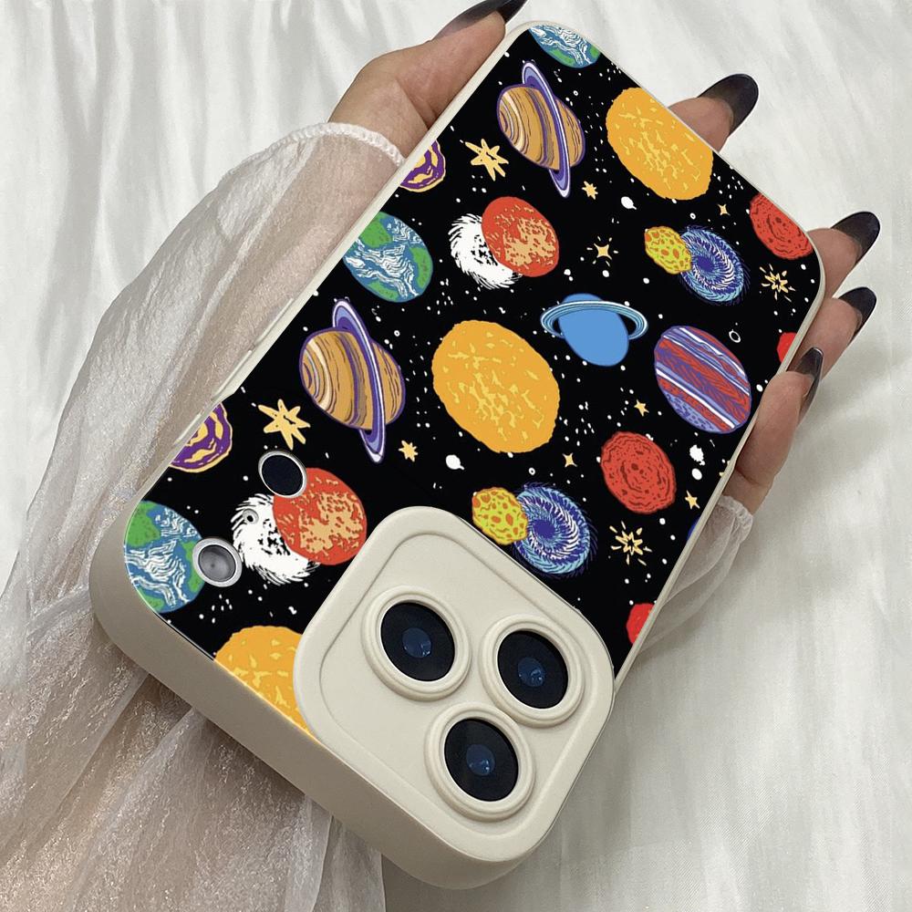 M503 Milky Way Moon Angel Eyes Soft Phone Case for iPhone Samsung Galaxy Xiaomi Rdemi Huawei Honor Infinix Realme OPPO Vivo All Model TPU Case