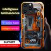 Orange Circuit Board Smart LED Glowing Case – Glass Phone Cover for IPhone Samsung
