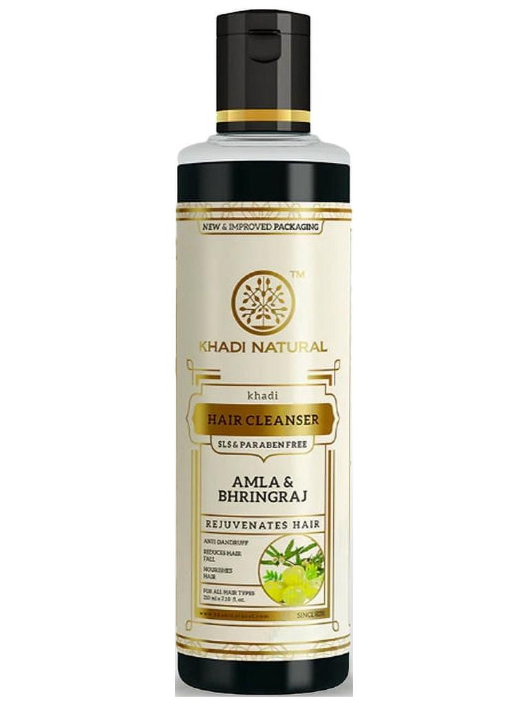 KHADI NATURAL Bylinný čisticí prostředek na vlasy Amla & Bhringraj- Bez Sls & Parabenů-210 ml