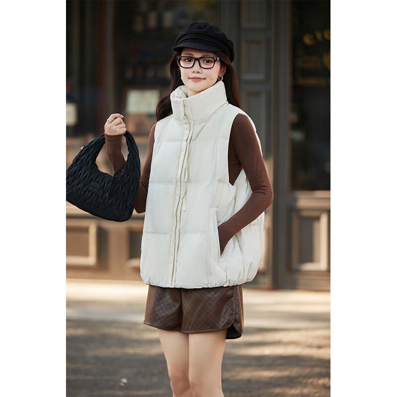 Fengxun Women's Stylish Winter Stand-Collar Down Vest