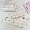 Sweet Lace Ladies Clutch Cosmetic Bags Cute Cat Prints Women's Portable Storage Bags Candy Color Large Capacity Girl Pencil Case