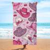 Aesthetic Bow Leopard Print Extra Large Beach Towel for Women, Oversized Microfiber Bath Towels, Trendy XL Summer Vacation Gift