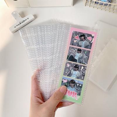 Simple Mushroom Hole Photocards Holder Vertical Loose Leaf Photo Album Transparent Idol Card Collection Binder