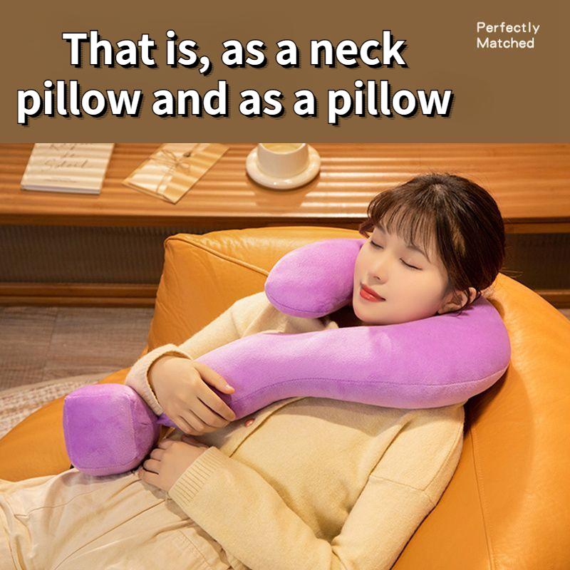 1 Stück U-förmiges Kissen, Kreatives Kissen, Bürokissen, Lustiges Nickerchenkissen, Kissen, Auto-Kopfstütze, Schlafhilfe, Fragezeichen-Nackenkissen
