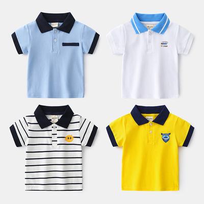 Kids Cartoon Polo Shirt Short Sleeve Printed Collared T Shirt Casual Summer Top Fashion Clothing for Toddler and Children Boys and Girls