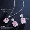 Ensemble de Bijoux Mode Jaune Brillant Carré Zircone Cubique Fleur Boucles d'Oreilles Pendantes Collier à Maillons pour Femmes Style Quotidien Bord de Mer
