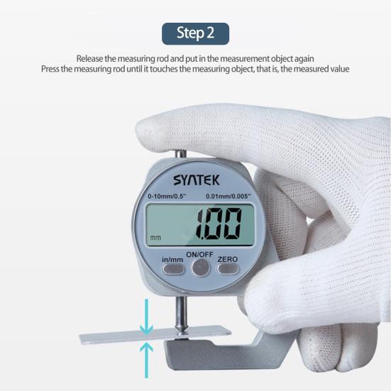Digital Thickness Gauge High Precision Unit Conversion Pressing Operation Quick Measurement Thickness Measuring Gauge Meter Tool for Home