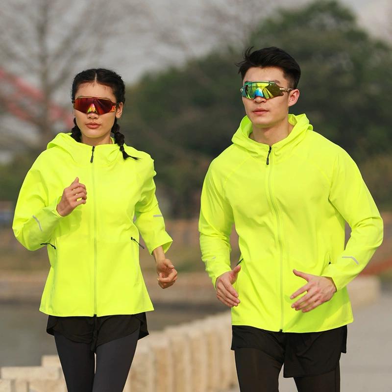 Summer Couple's Running Jacket, Sports Hooded Sunscreen Jacket, Men's Quick Drying Reflective Fitness Jacket, Men's and Women's